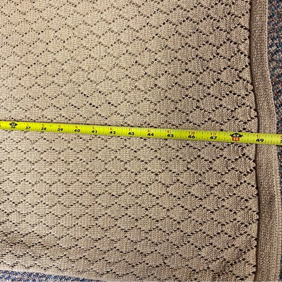 Boston Proper Tan Knit High Neck Crochet Maxi Dress - Picture 13 of 14